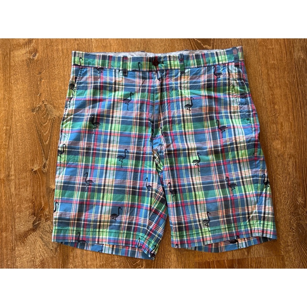 Men's Polo Ralph Lauren Golf Classic Plaid Flamingo 9" Shorts‎ 34